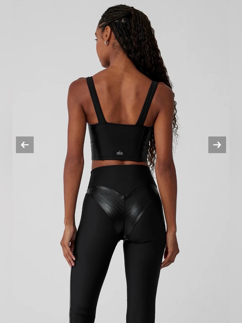 Alo Yoga Longline Winter Warm Cropped SuperMoto Tank Top in Black S NWOT - Picture 3 of 7